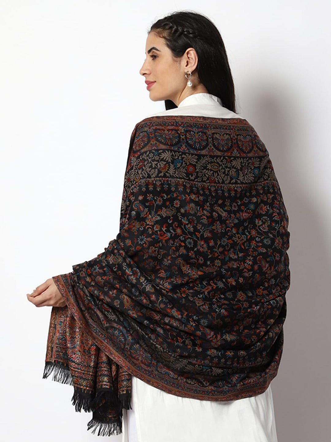 Women's wool shop shawl